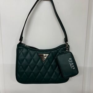Guess Dark Green Quilted Shoulder Bag